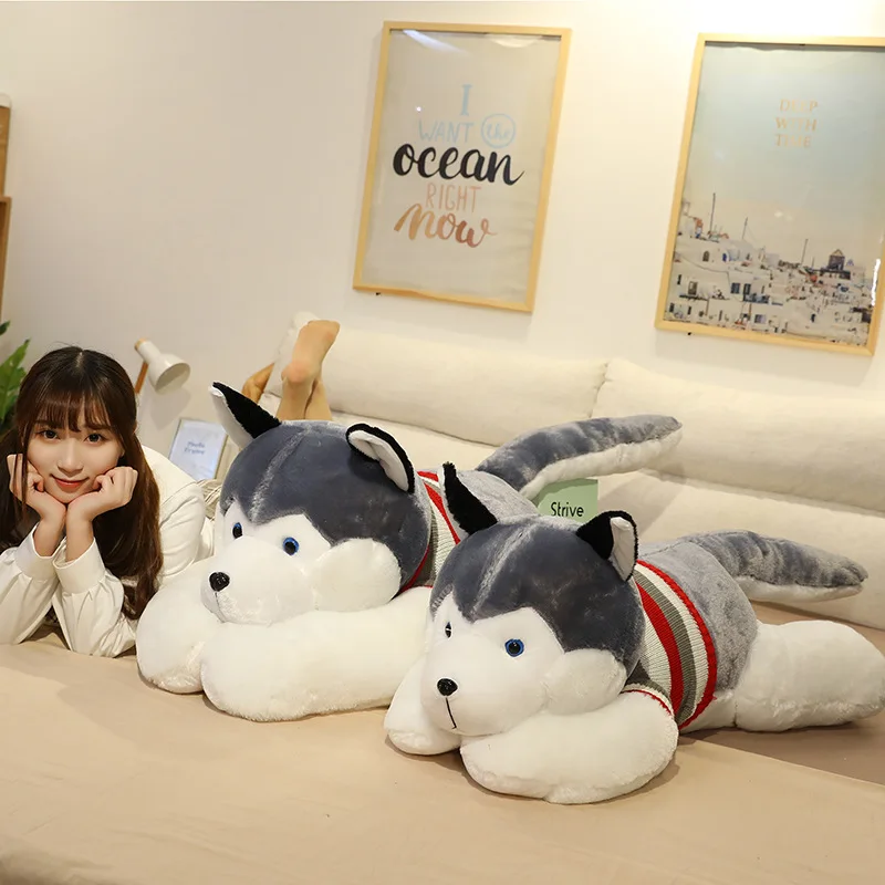Giant Soft Kawaii Husky Dog Plush Toys Cute Stuffed Animals Long Sleep Pillow Doll For Kids Girlfriend Birthday Gift Giant Soft Kawaii Husky Dog Plush Toys Cute Stuffed Animals Long Sleep Pillow Doll For Kids Girlfriend Birthday Gift