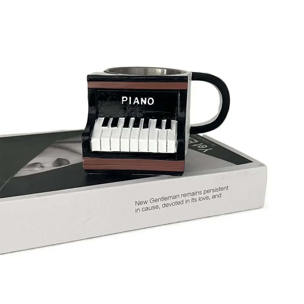 Gifts Resin Musical Instrument Coffee Mug Durable Handcrafted Coffee Cup Guitar Pattern Water Cup for Desktop Ornament