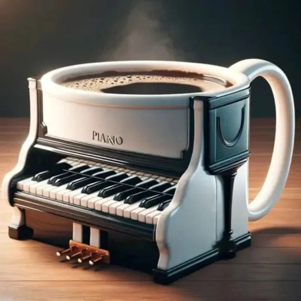 Gifts Resin Musical Instrument Coffee Mug Durable Handcrafted Coffee Cup Guitar Pattern Water Cup for Desktop Ornament