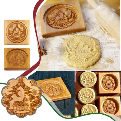 Gingerbread Wooden Cookie Mold Gingerbread Wooden Cookie Mold
