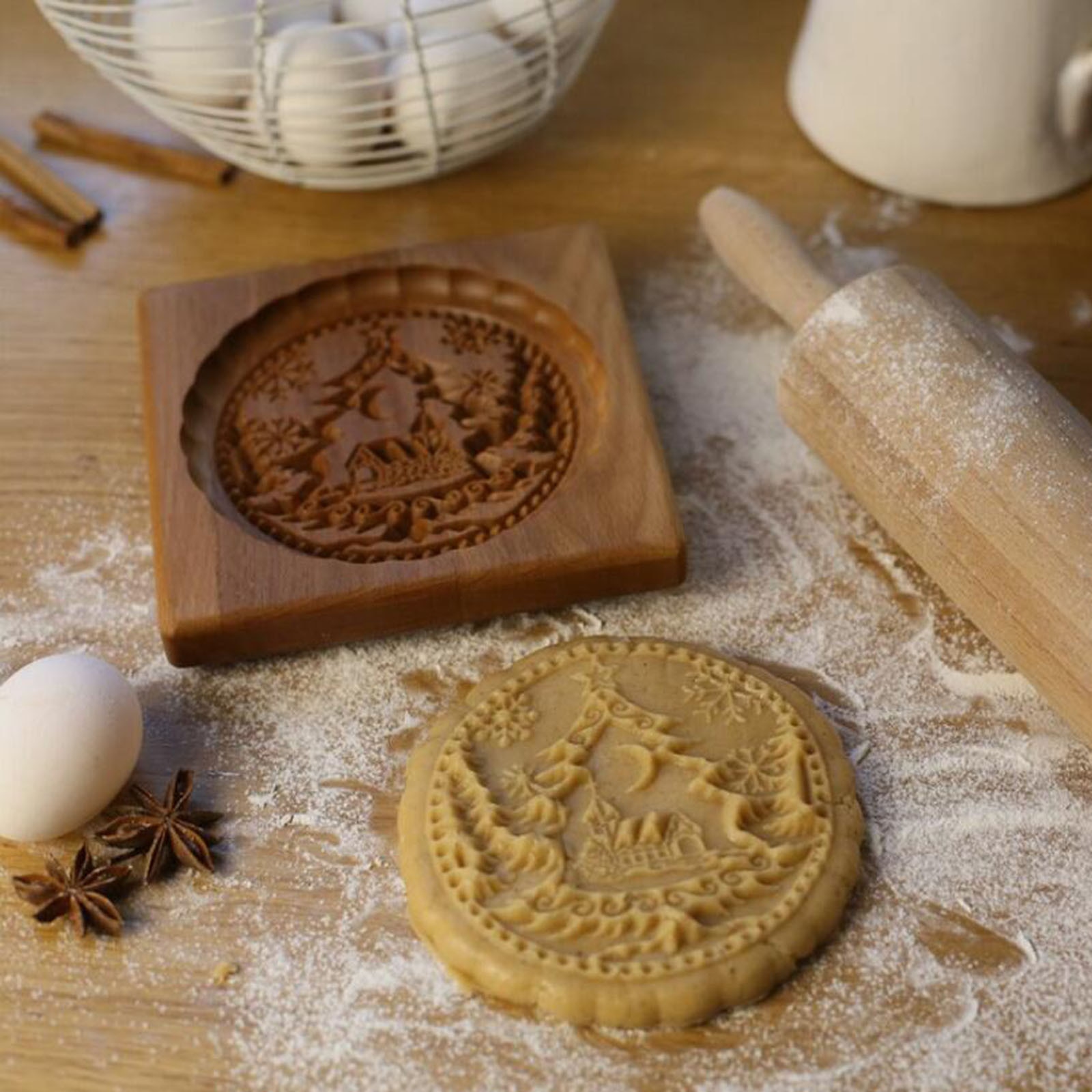 Gingerbread Wooden Cookie Mold Gingerbread Wooden Cookie Mold