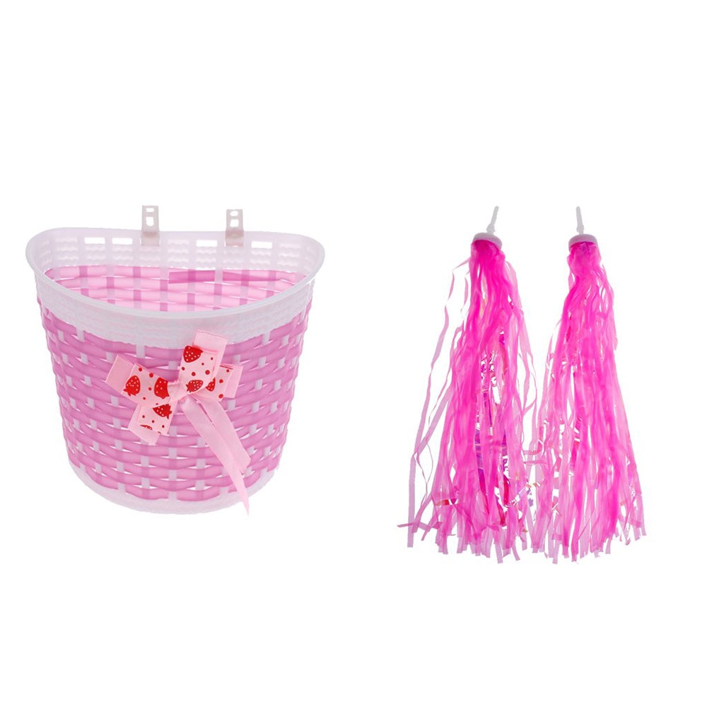 Girls Bike Basket with Bike Streamers Tassel Girls Bike Basket with Bike Streamers Tassel