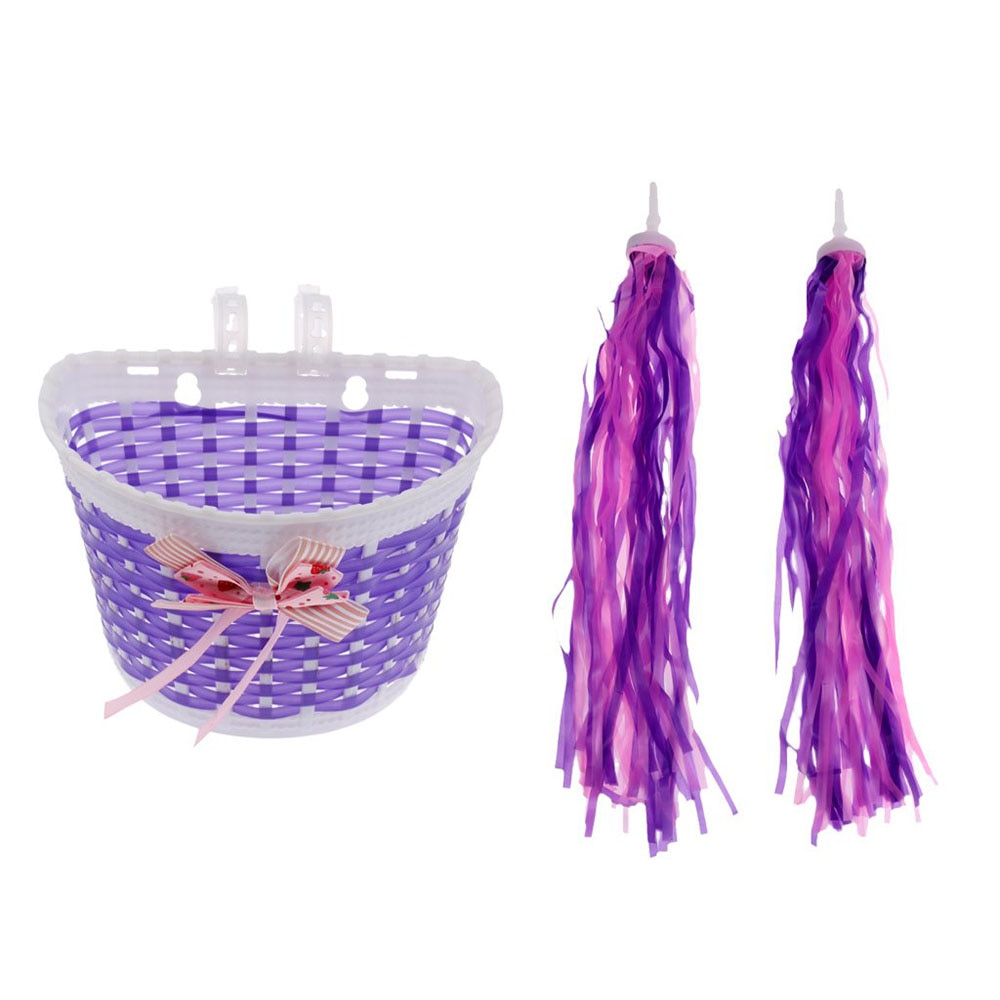 Girls Bike Basket with Bike Streamers Tassel Girls Bike Basket with Bike Streamers Tassel
