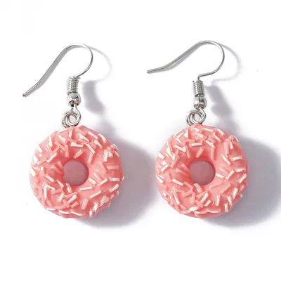 Girls Fashionable Dangle Donut Earrings Girls Fashionable Dangle Donut Earrings