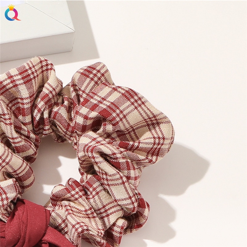 Girls Hair Scrunchies Plaid Hair Tie Girls Hair Scrunchies Plaid Hair Tie