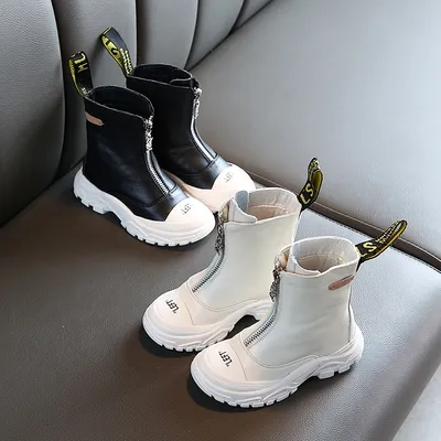 Girls Leather Boots Soft Bottom Shoes