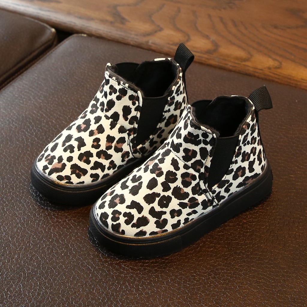 Girls Leopard Boots Ankle Shoes Girls Leopard Boots Ankle Shoes