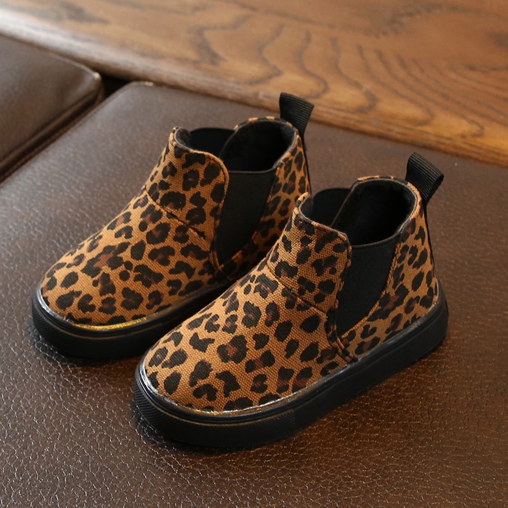 Girls Leopard Boots Ankle Shoes Girls Leopard Boots Ankle Shoes