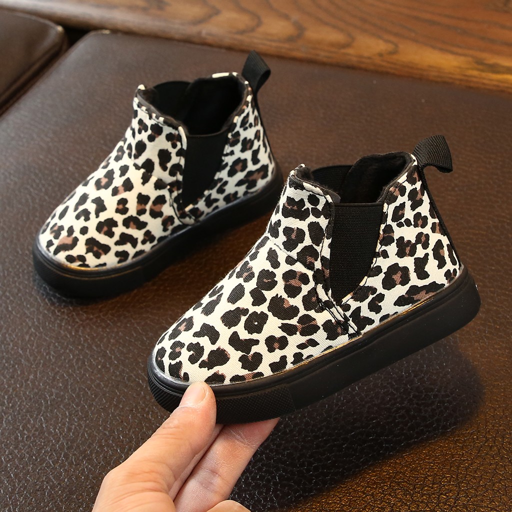 Girls Leopard Boots Ankle Shoes Girls Leopard Boots Ankle Shoes