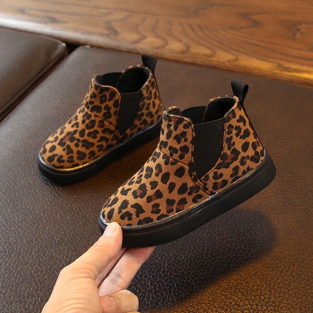 Girls Leopard Boots Ankle Shoes Girls Leopard Boots Ankle Shoes