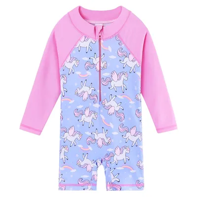 Girls Rash Guard Printed Swimwear
