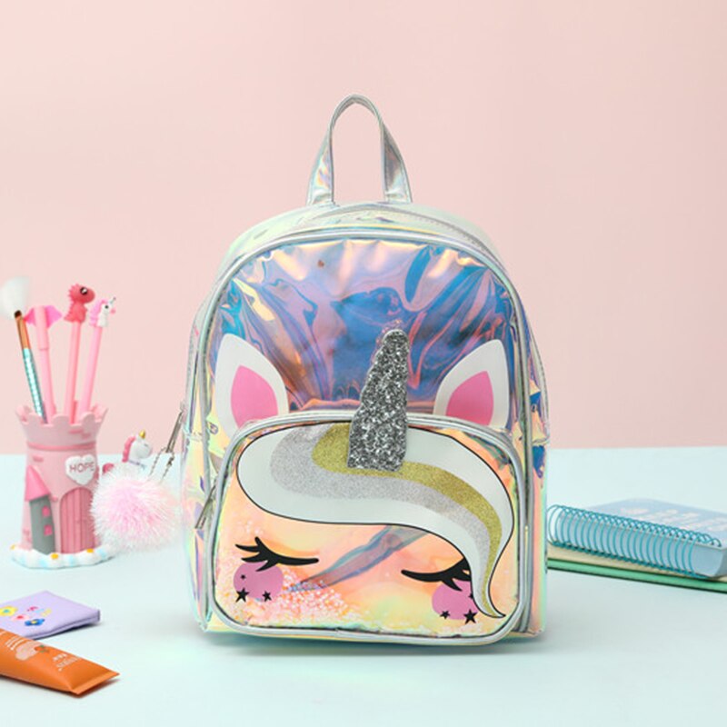 Girls Unicorn Backpack Cute Holographic Design Girls Unicorn Backpack Cute Holographic Design