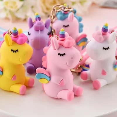 Girly Cute Unicorn Keychain