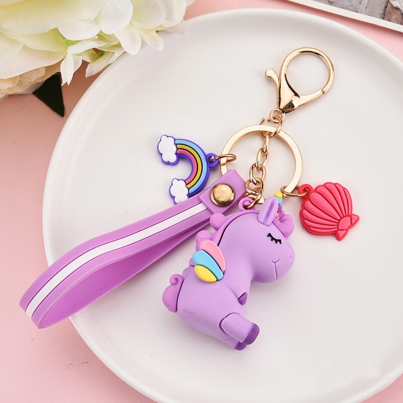 Girly Cute Unicorn Keychain