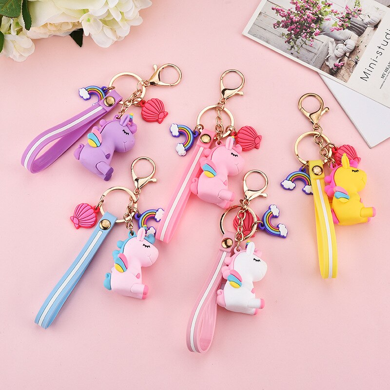 Girly Cute Unicorn Keychain