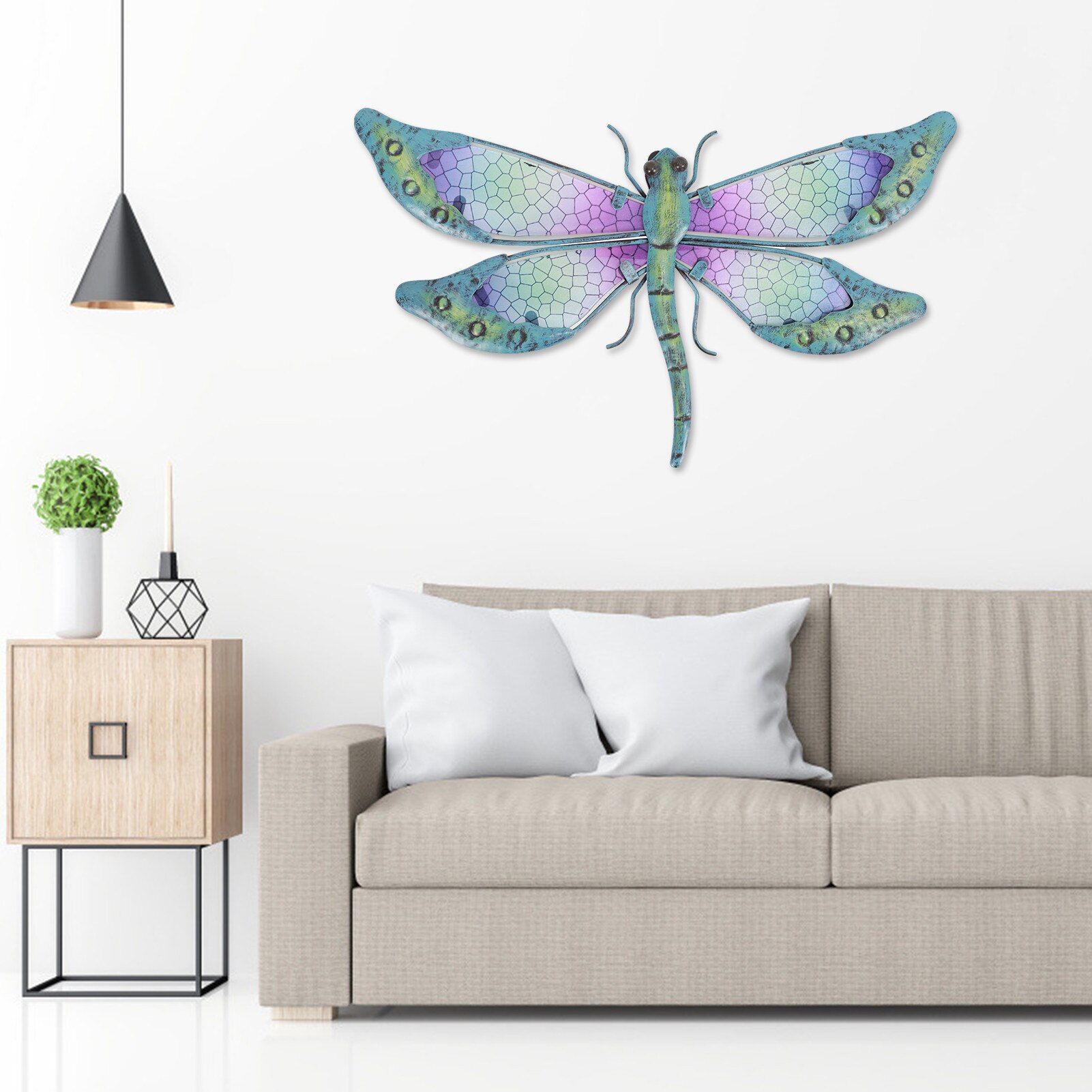 Glass and Metal Dragonfly Wall Art Decor Glass and Metal Dragonfly Wall Art Decor