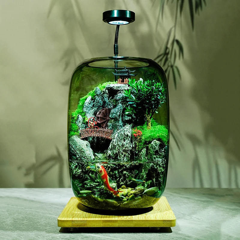 Glass Aquariums Ecological Hydroponics Plant Bottle Small Desktop Decoration Fish Tank Multi-functional Landscape