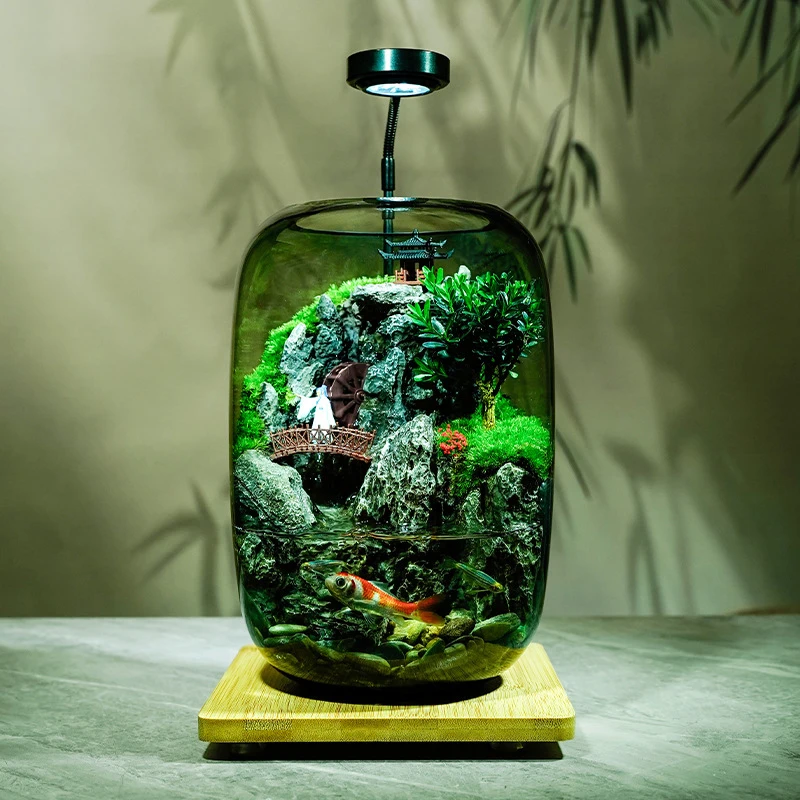 Glass Aquariums Ecological Hydroponics Plant Bottle Small Desktop Decoration Fish Tank Multi-functional Landscape