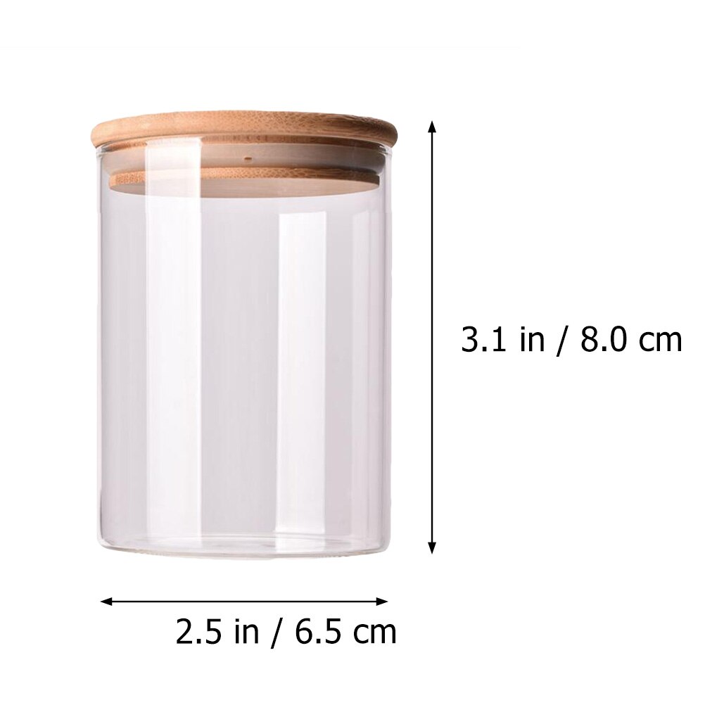 Glass Containers with Wood Lids (10 Pcs)