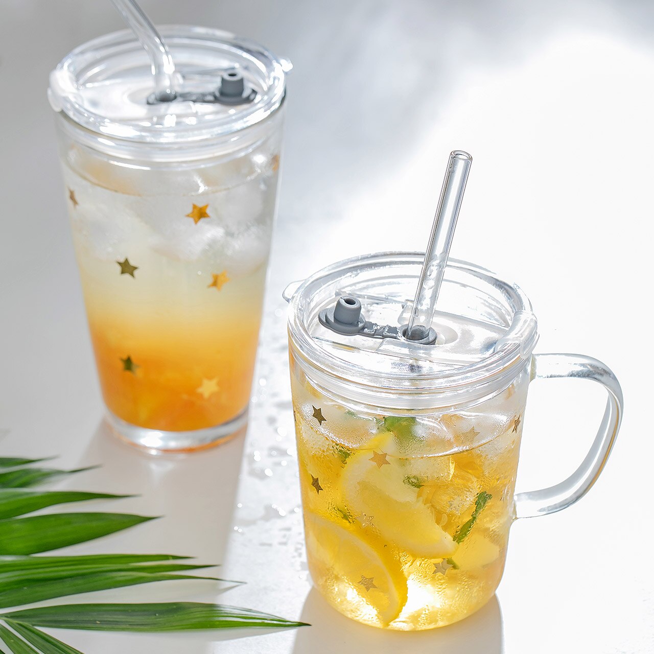 Glass Cup with Lid and Straw Glass Cup with Lid and Straw
