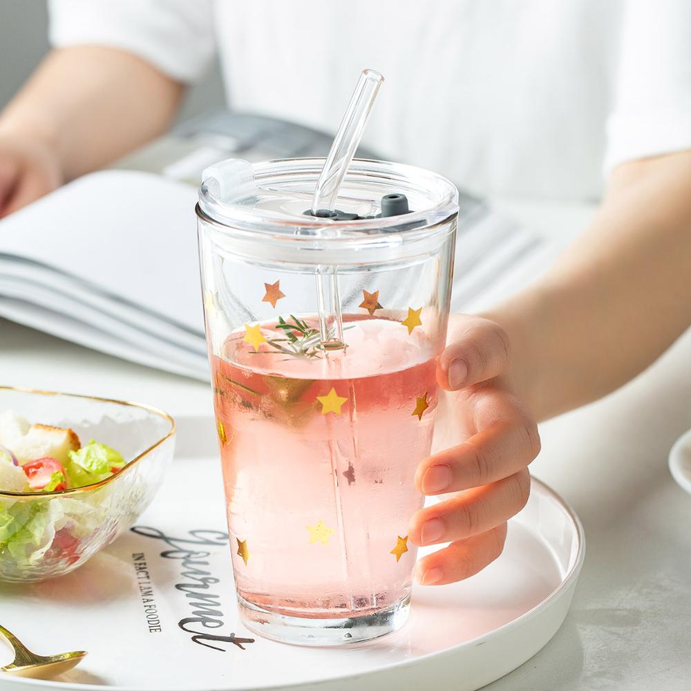 Glass Cup with Lid and Straw Glass Cup with Lid and Straw