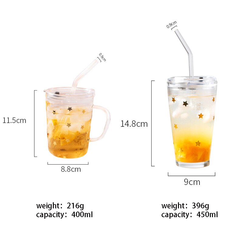 Glass Cup with Lid and Straw Glass Cup with Lid and Straw