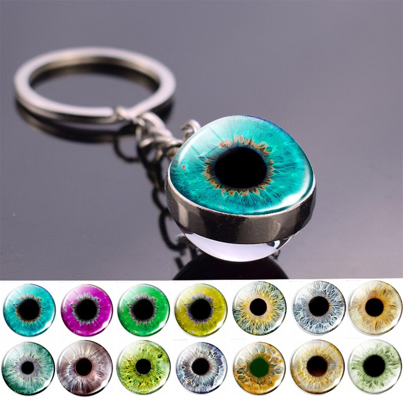 Glass Dome Eyeball Keychain