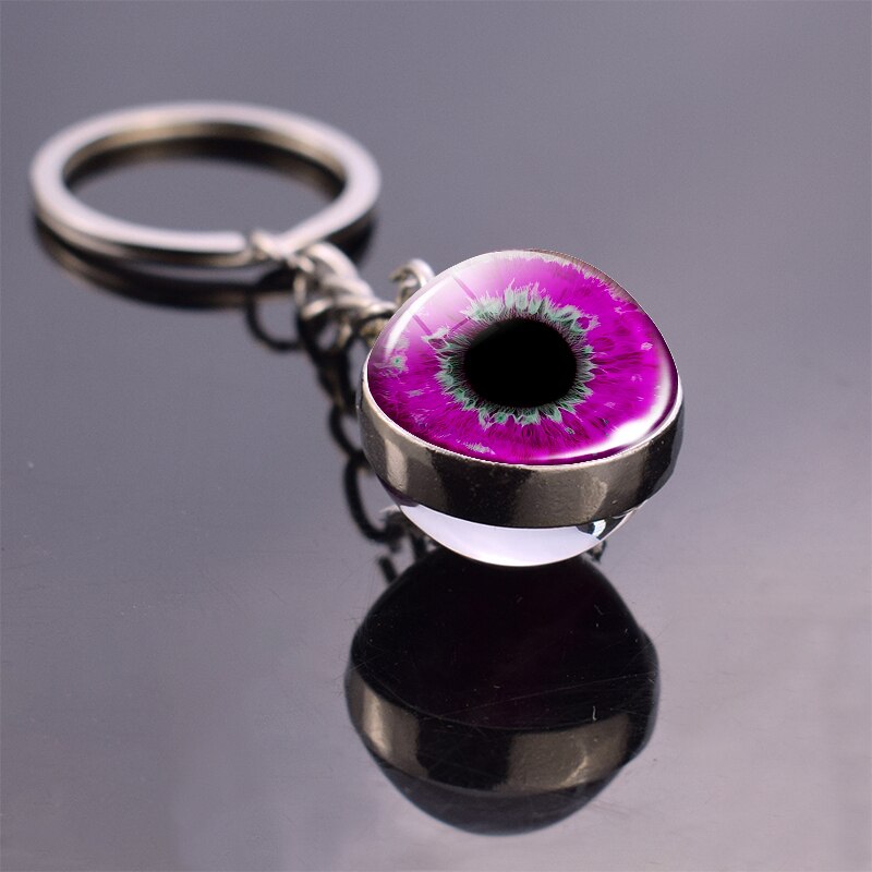 Glass Dome Eyeball Keychain Glass Dome Eyeball Keychain