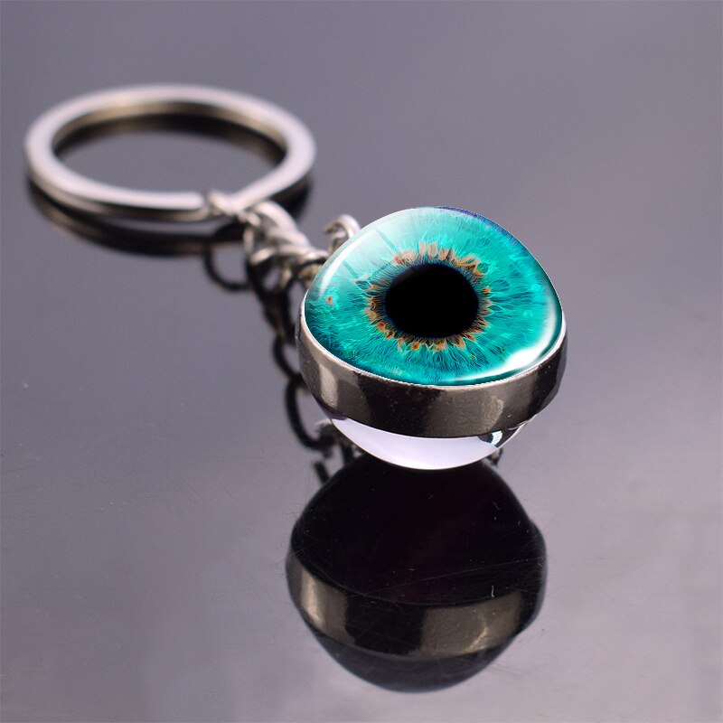 Glass Dome Eyeball Keychain Glass Dome Eyeball Keychain