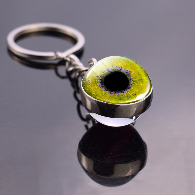 Glass Dome Eyeball Keychain Glass Dome Eyeball Keychain