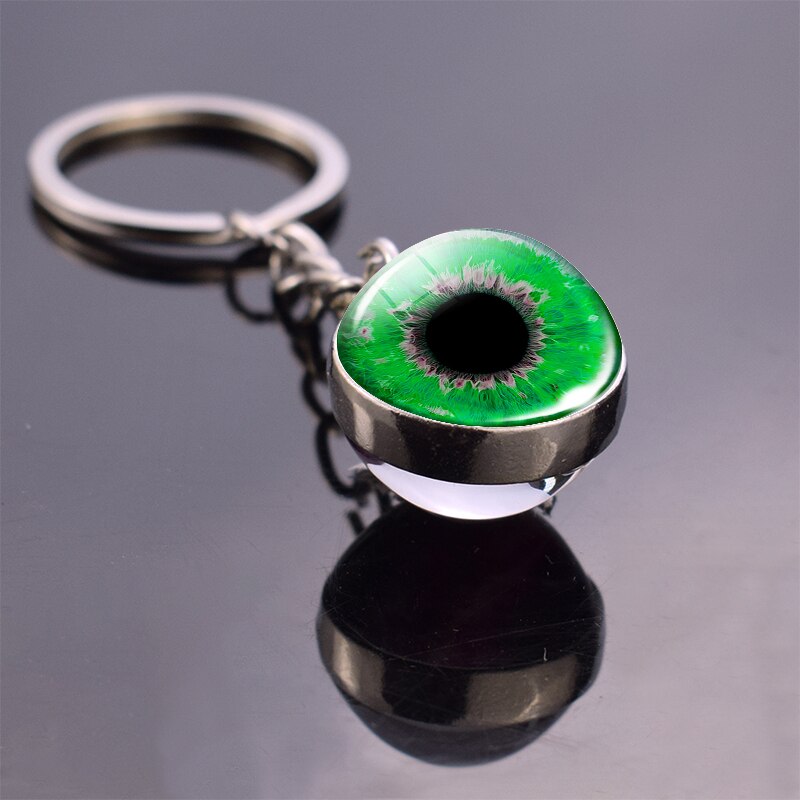 Glass Dome Eyeball Keychain Glass Dome Eyeball Keychain