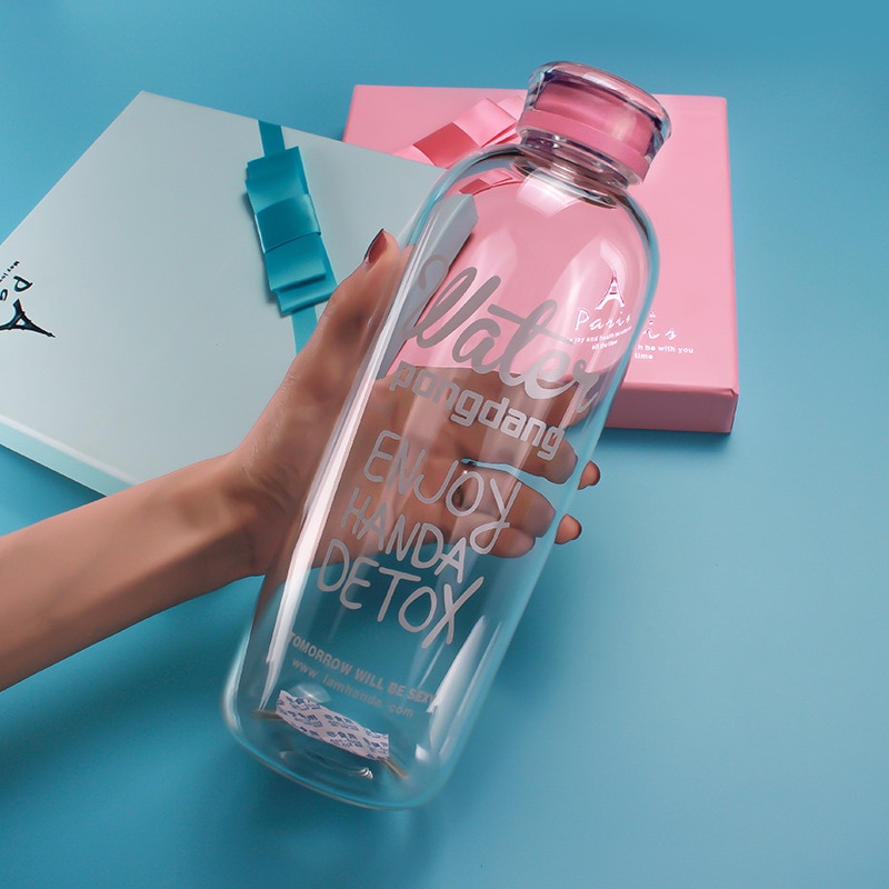 Glass Drinking Bottle Portable Container