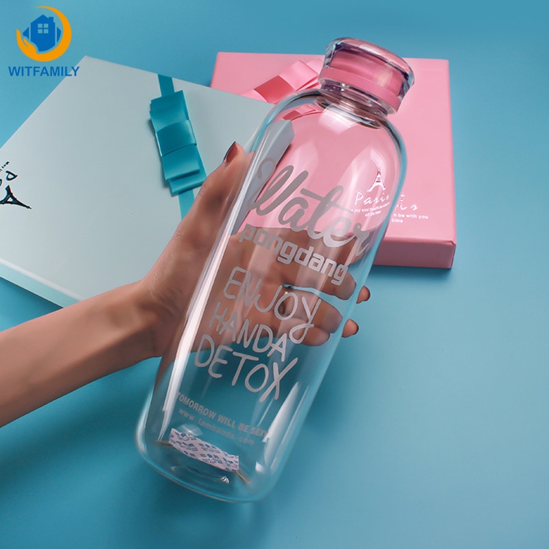 Glass Drinking Bottle Portable Container