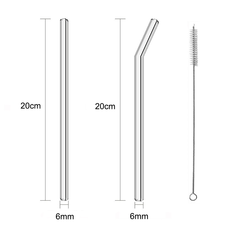 Glass Drinking Straws with Brush (4pcs)