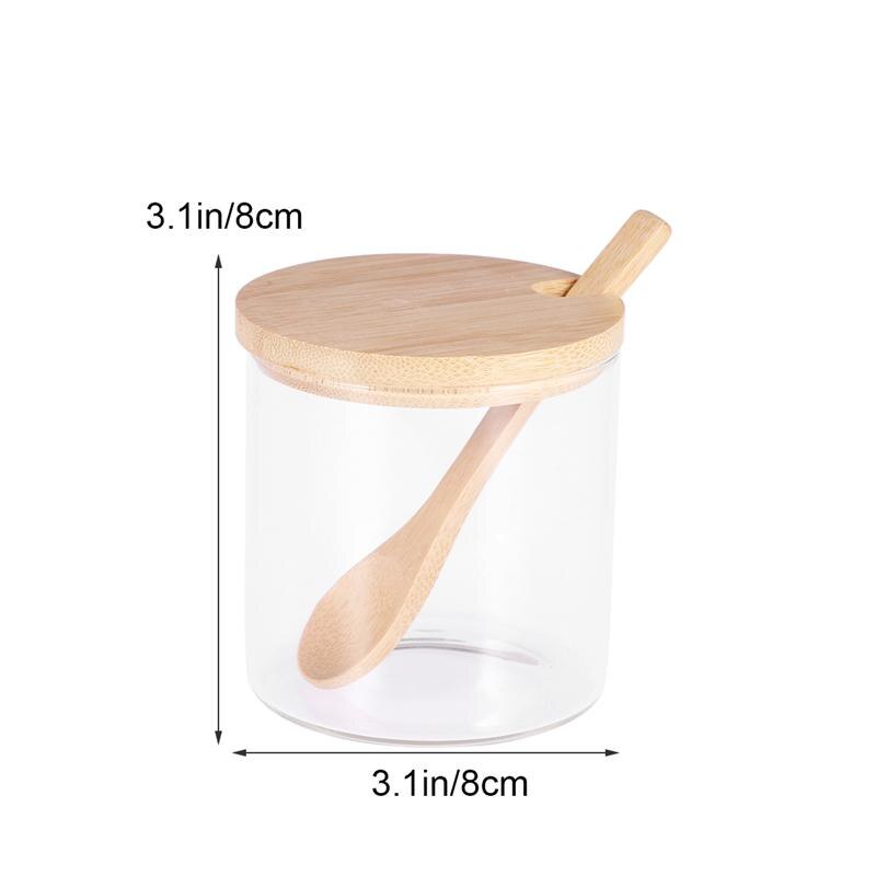 Glass Jar with Spoon and Wooden Lid Glass Jar with Spoon and Wooden Lid