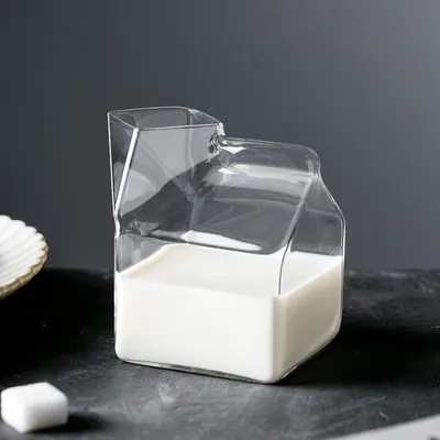 Glass Milk Carton Drink Container