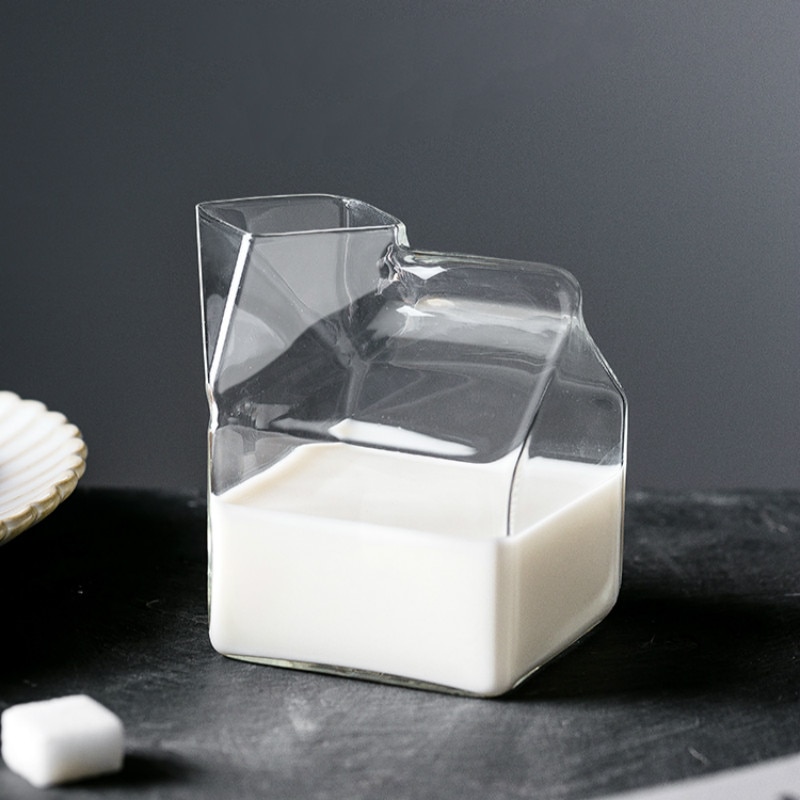 Glass Milk Carton Drink Container