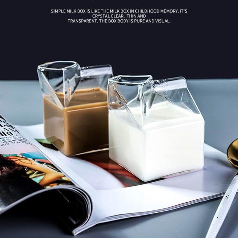Glass Milk Carton Drink Container