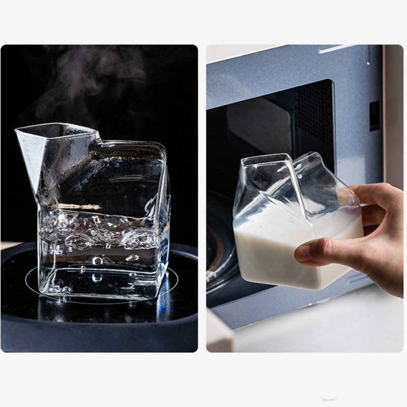 Glass Milk Carton Drink Container