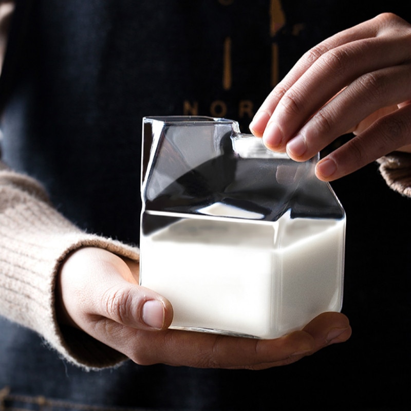 Glass Milk Carton Drink Container