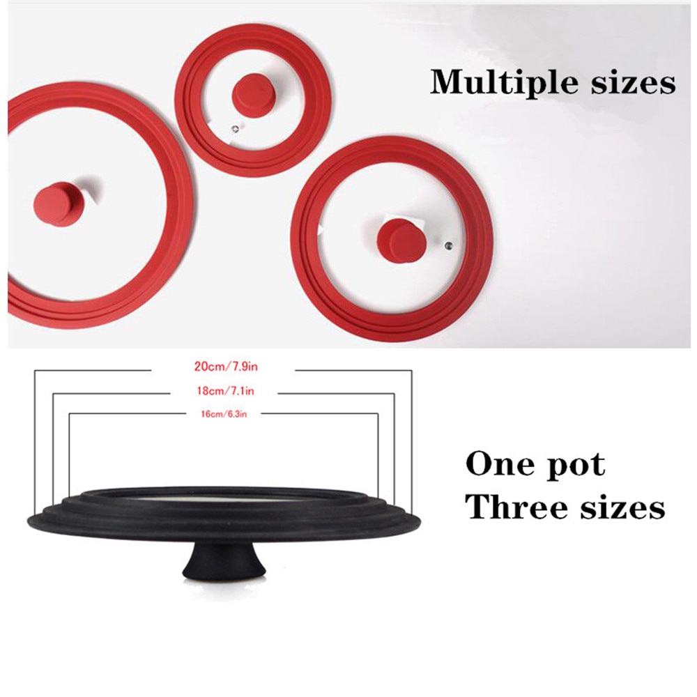 Glass Pan Lid Cover (3 Sizes in 1) Glass Pan Lid Cover (3 Sizes in 1)