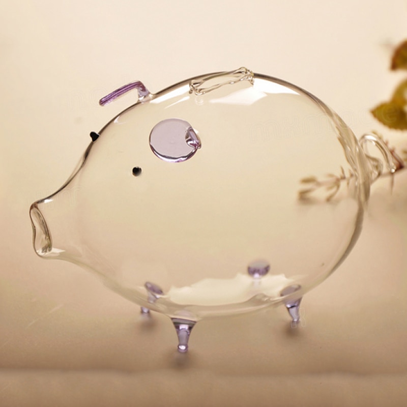Glass Piggy Bank Coin Jar Glass Piggy Bank Coin Jar