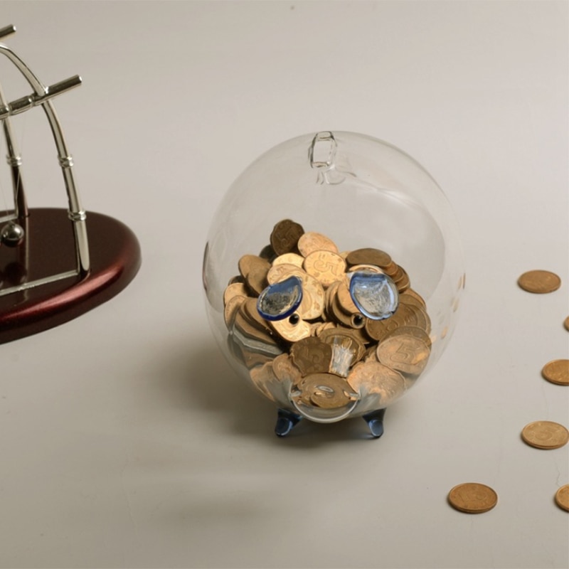 Glass Piggy Bank Coin Jar Glass Piggy Bank Coin Jar