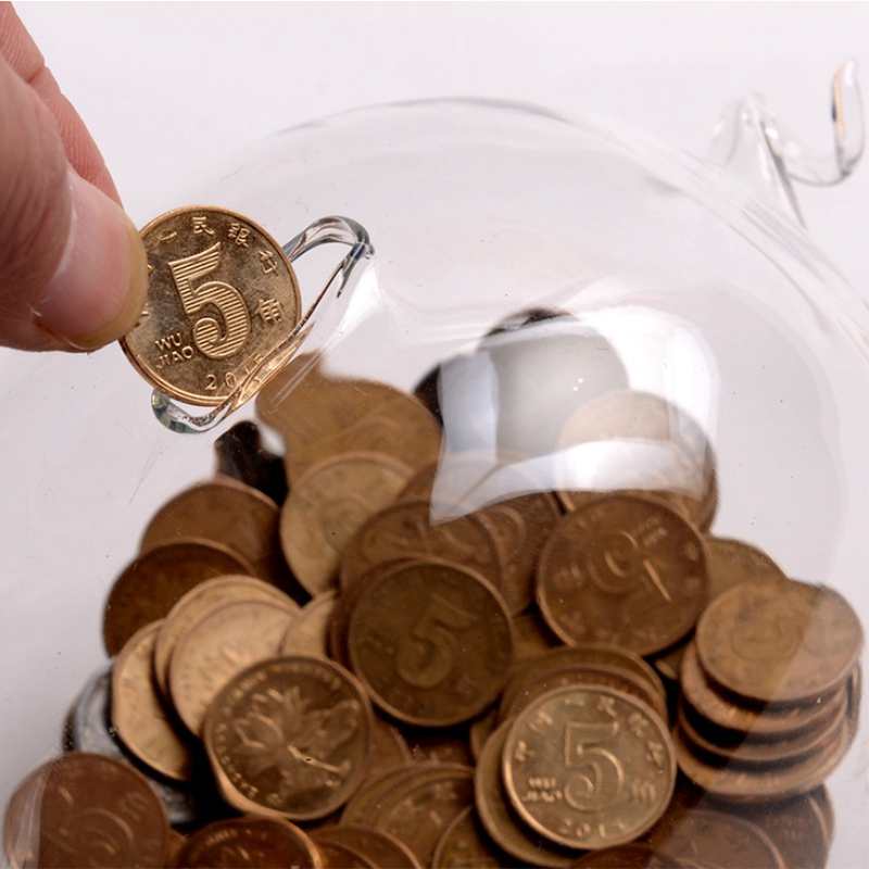 Glass Piggy Bank Coin Jar Glass Piggy Bank Coin Jar