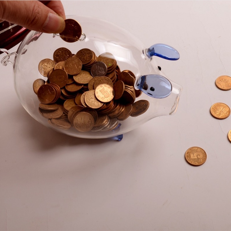Glass Piggy Bank Coin Jar Glass Piggy Bank Coin Jar
