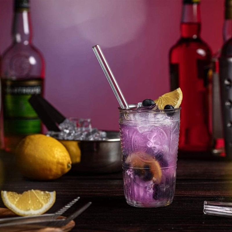 Glass Reusable Cocktail Straws (4 pcs) Glass Reusable Cocktail Straws (4 pcs)