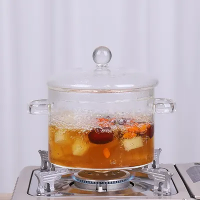 Glass Sauce Pan Clear Cooking Pot