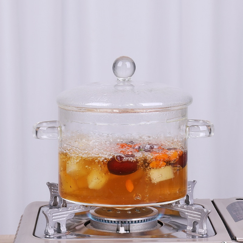 Glass Sauce Pan Clear Cooking Pot