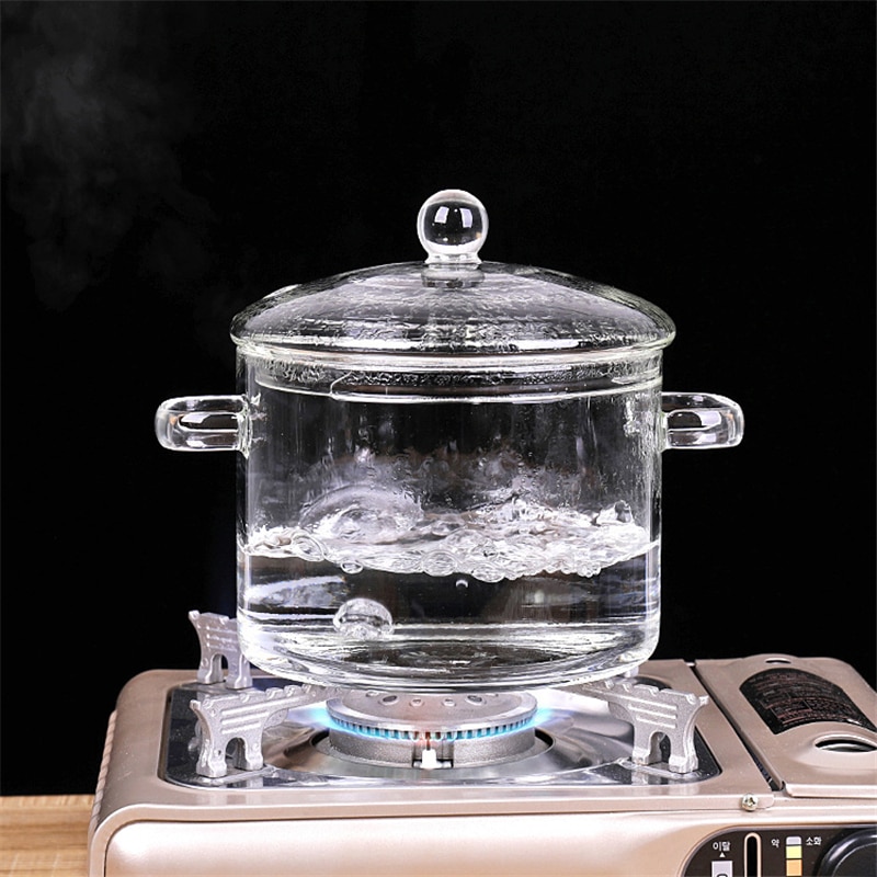Glass Sauce Pan Clear Cooking Pot