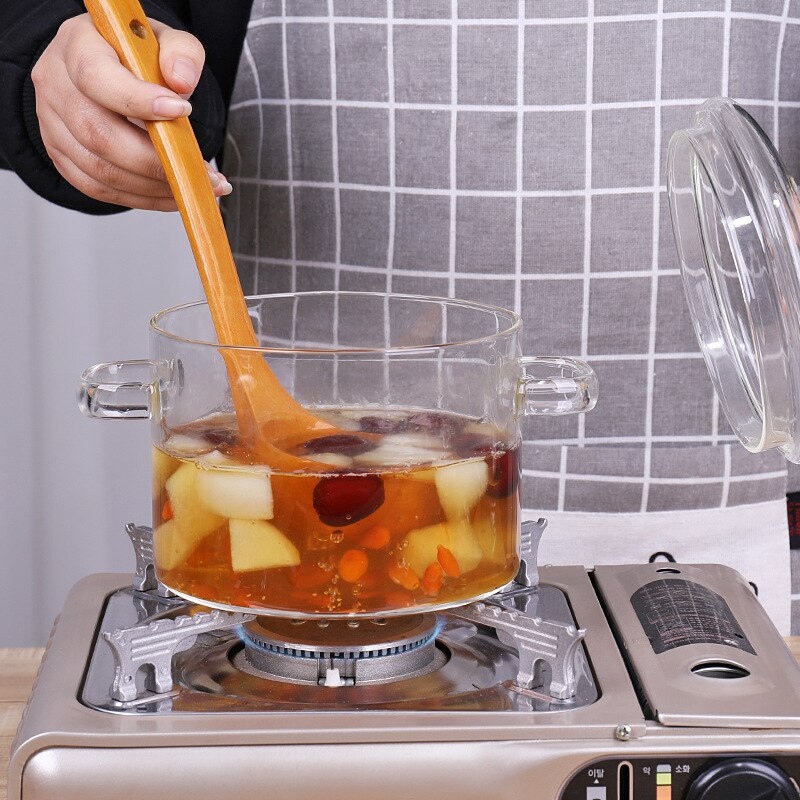 Glass Sauce Pan Clear Cooking Pot